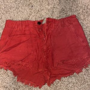 Free people burnt orange Jean shorts